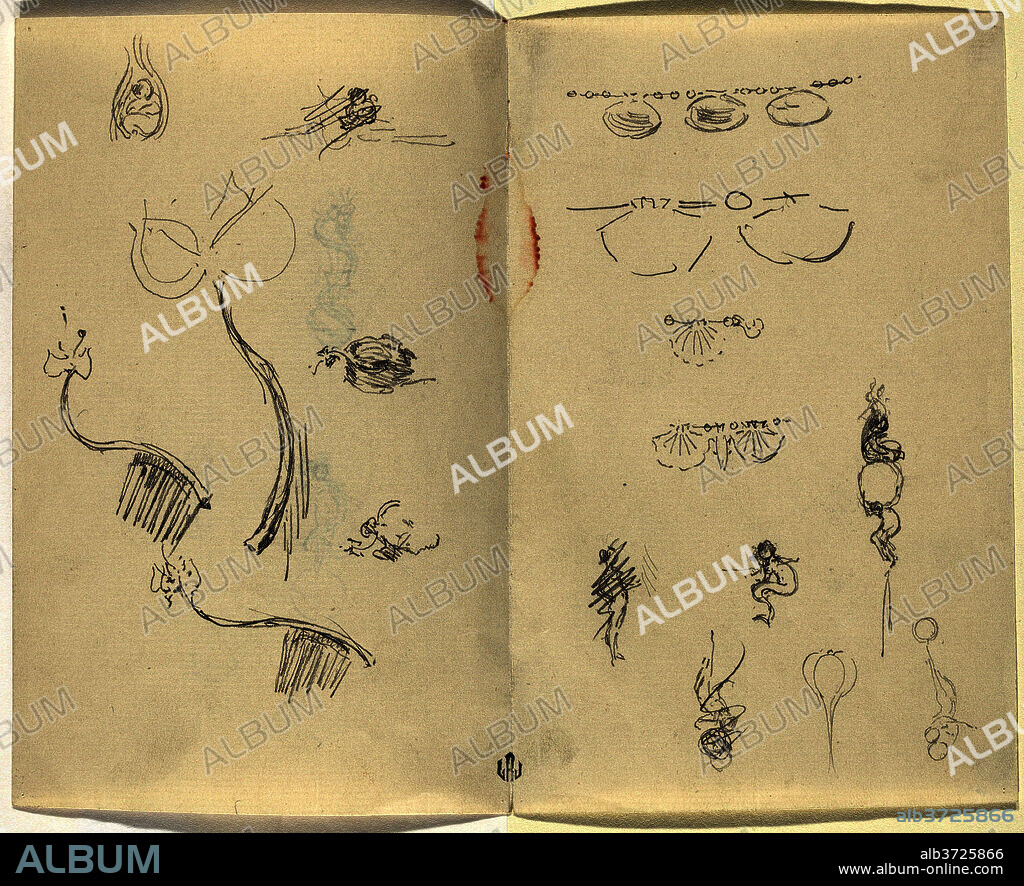 BEATRICE GODWIN WHISTLER. Studies for Jewelry Designs verso