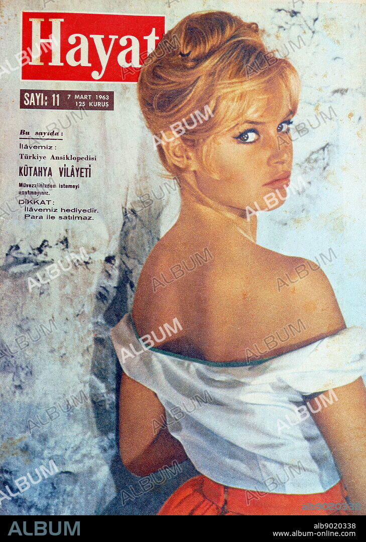 Turkish Magazine cover with image of Brigitte Bardot a French  