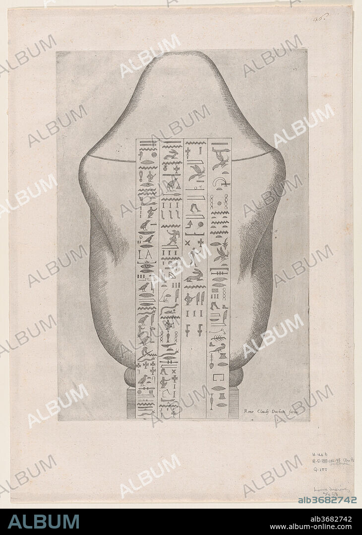 Speculum Romanae Magnificentiae: Back of an Egyptian canopic vase. Artist: Etienne DuPérac (French, ca. 1535-1604). Dimensions: sheet: 18 3/4 x 13 3/16 in. (47.6 x 33.5 cm)
plate: 14 1/16 x 9 5/8 in. (35.7 x 24.4 cm). Publisher: Claudio Duchetti (Italian, active Venice and Rome, ca. 1565-died ca. 1585). Series/Portfolio: Speculum Romanae Magnificentiae. Date: late 16th to early 17th century.
This print comes from the museum's copy of the Speculum Romanae Magnificentiae (The Mirror of Roman Magnificence) The Speculum found its origin in the publishing endeavors of Antonio Salamanca and Antonio Lafreri. During their Roman publishing careers, the two foreign publishers - who worked together between 1553 and 1563 - initiated the production of prints recording art works, architecture and city views related to Antique and Modern Rome. The prints could be bought individually by tourists and collectors, but were also purchased in larger groups which were often bound together in an album. In 1573, Lafreri commissioned a title page for this purpose, which is where the title 'Speculum Romanae Magnificentiae' first appears. Lafreri envisioned an ideal arrangement of the prints in 7 different categories, but during his lifetime, never appears to have offered one standard, bound set of prints. Instead, clients composed their own selection from the corpus to be bound, or collected a group of prints over time. When Lafreri died, two-third of the existing copper plates went to the Duchetti family (Claudio and Stefano), while another third was distributed among several publishers. The Duchetti appear to have standardized production, offering a more or less uniform version of the Speculum to their clients. The popularity of the prints also inspired other publishers in Rome to make copies however, and to add new prints to the corpus. 
The museum's copy of the Speculum entered the collection as a group of 3 albums with inlaid engravings and etchings. The prints have since been removed, but the original place of each print within the album is contained in the accession number: 41.72(volume.place).
Originally volume 3, plate 7 in the scrapbook.