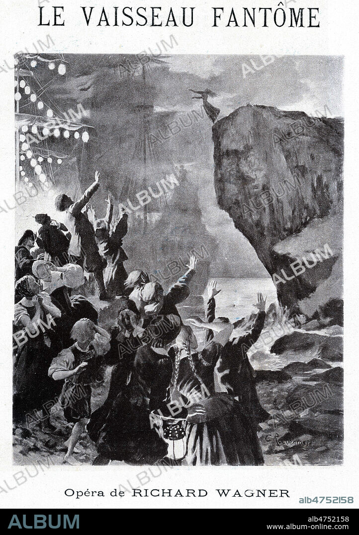 'Le vaisseau fantome'. Opera de Richard WAGNER. Illustration par Georges-Antoine ROCHEGROSSE (1859-1938) pour un programme de spectacle, vers 1905. Credit : Collection IM/KHARBINE-TAPABOR.