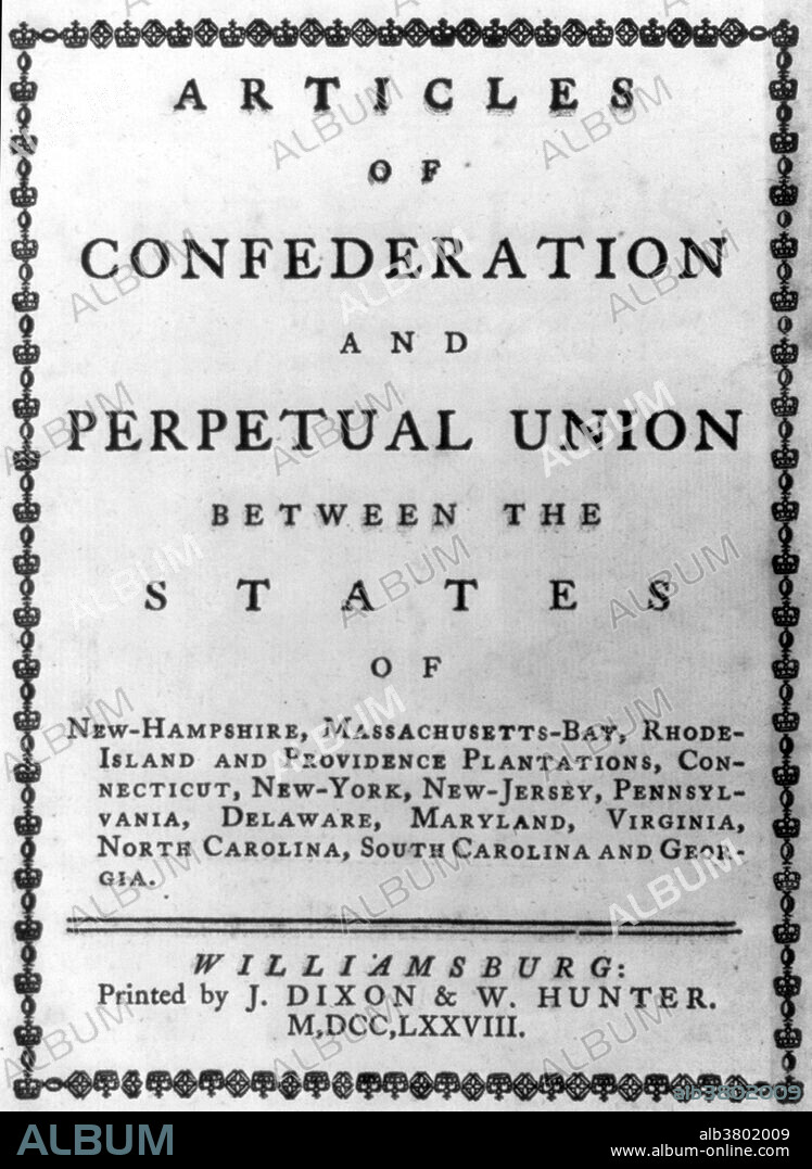 Articles of Confederation 1777 Album alb3802009