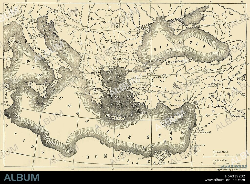 Map of the Byzantine Empire in the Ninth Century 1890. Creator