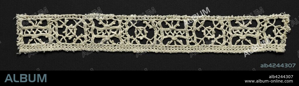 Needlepoint (Reticella) Lace Insertion, 17th century. Italy, 17th