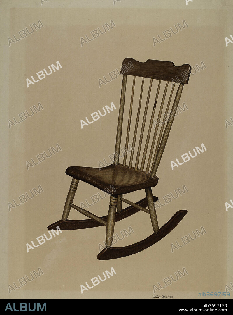 LEROY GRIFFITH. Rocking Chair. Dated 1940. Dimensions overall