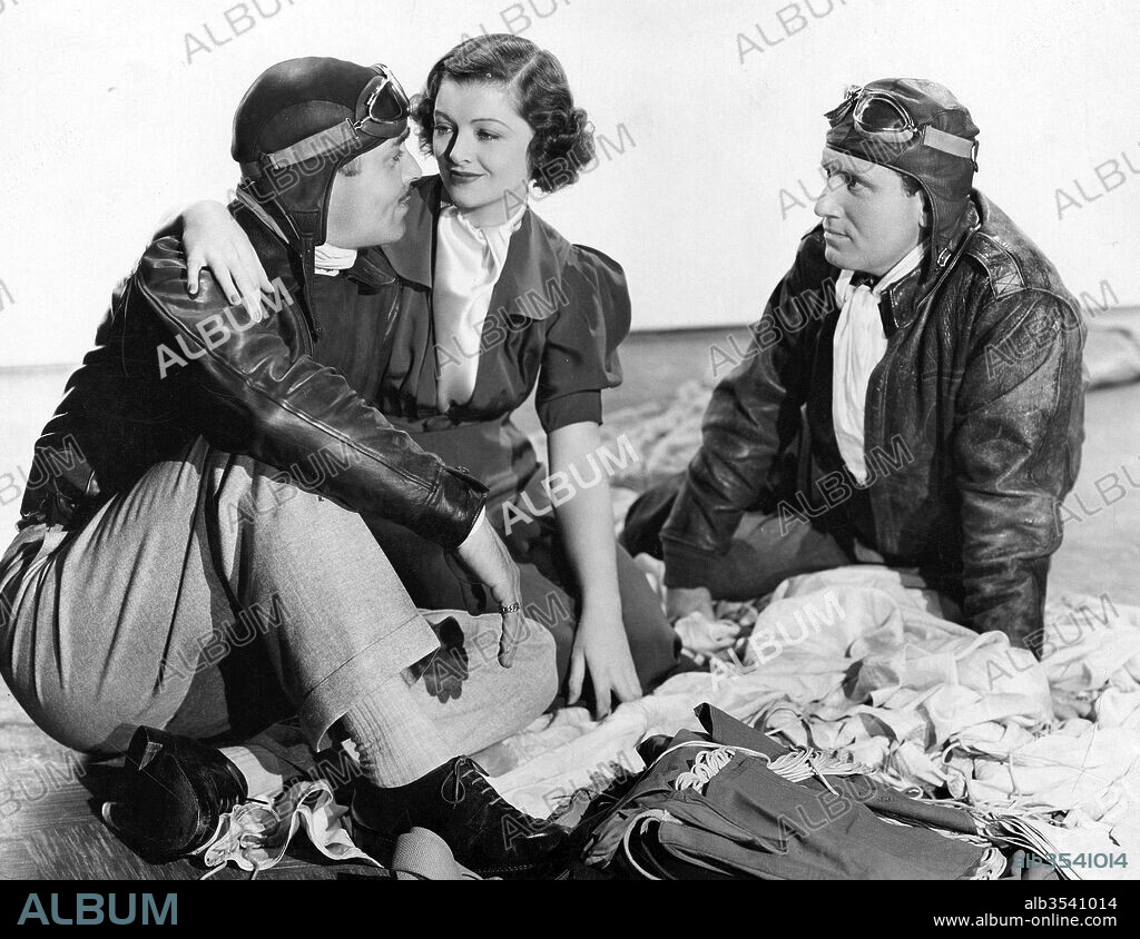 CLARK GABLE, MYRNA LOY et SPENCER TRACY dans TEST PILOT, 1938, réalisé par VICTOR FLEMING. Copyright M.G.M.