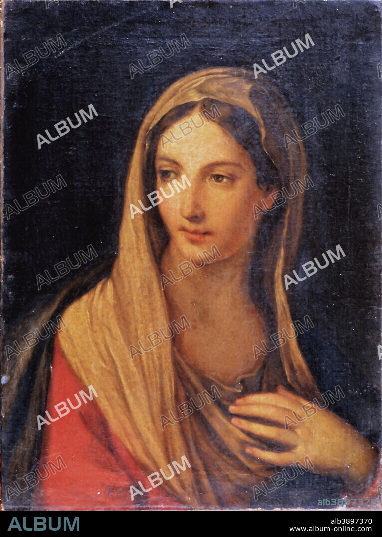DIT L'ALBANE FRANCESCO ALBANI. Madonna. Date/Period: 17th century. Painting. Oil on canvas Oil. Height: 651 mm (25.62 in); Width: 489 mm (19.25 in).