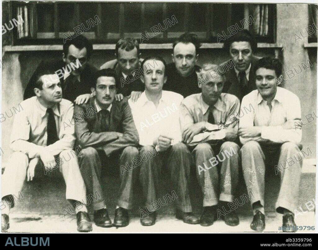 Man Ray Jean Arp Yves Tanguy and Andr Breton. Front row