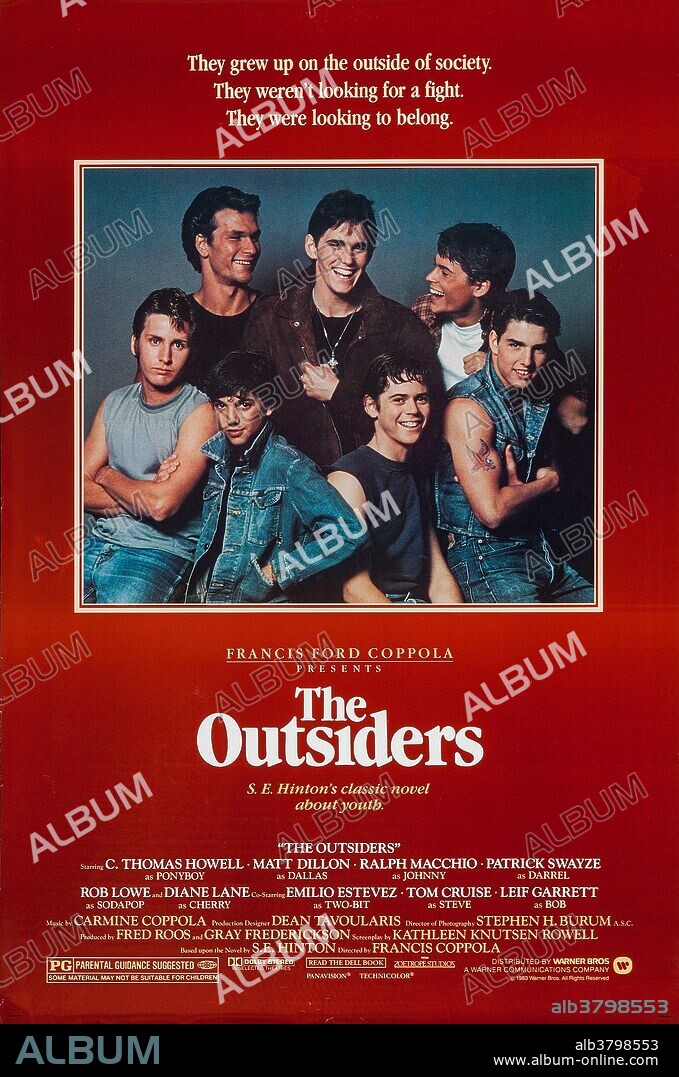 Poster of THE OUTSIDERS, 1983, directed by FRANCIS FORD COPPOLA. Copyright WARNER BROTHERS.