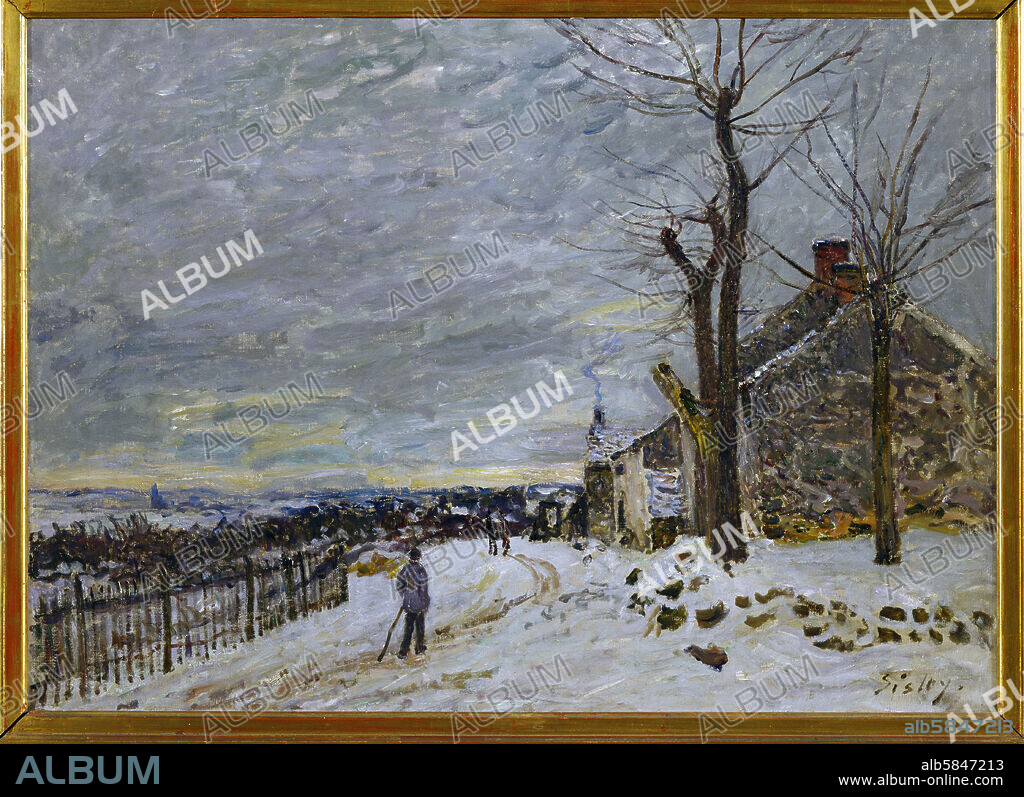 ALFRED SISLEY. Temps de neige a Veneux-Nadon-Snow in Veneux-Nadon, around 1880. Canvas, 55 x 74 cm R. F. 2025.