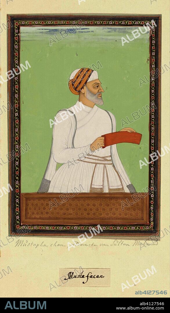 Portrait of Mustafa Khan, who was the supreme commander of Sultan ...