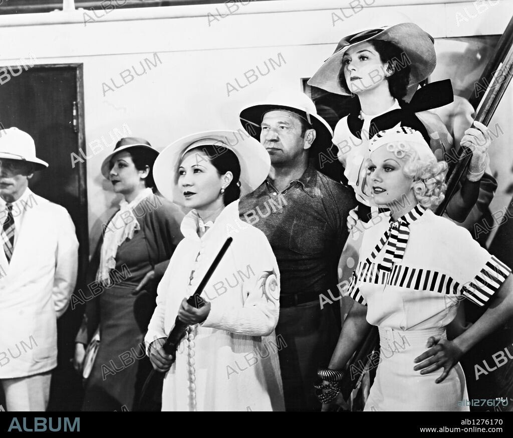 JEAN HARLOW, ROSALIND RUSSELL and WALLACE BEERY in CHINA SEAS, 1935, directed by TAY GARNETT. Copyright M.G.M.