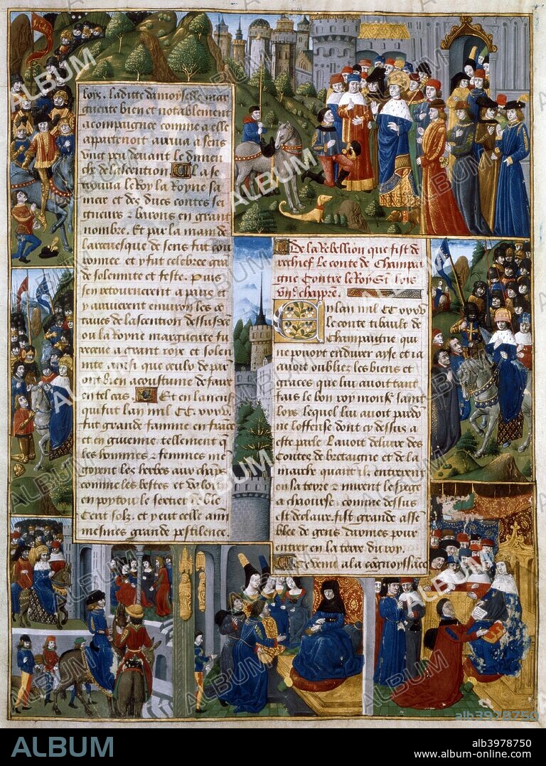 Episodes from the rebellion of Thibaut de Champagne, 15th century. Artist:  Unknown - Album alb3978750