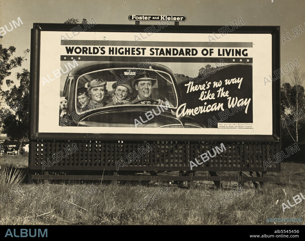 DOROTHEA LANGE. Billboard on U. S. Highway 99 in California,1937 
