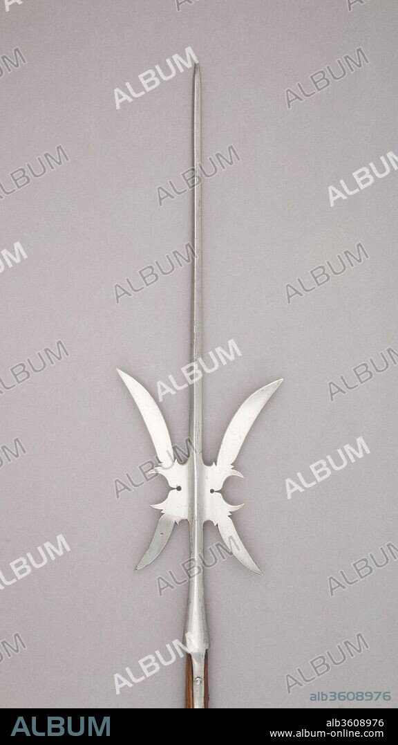 Double Halberd. Culture: Italian. Dimensions: L. 87 in. (221 cm); L. of head 24 in. (61 cm); W. 6 7/8 in. (17.5 cm); Wt. 3 lbs. 6 oz. (1530.9 g). Date: ca. 1600.