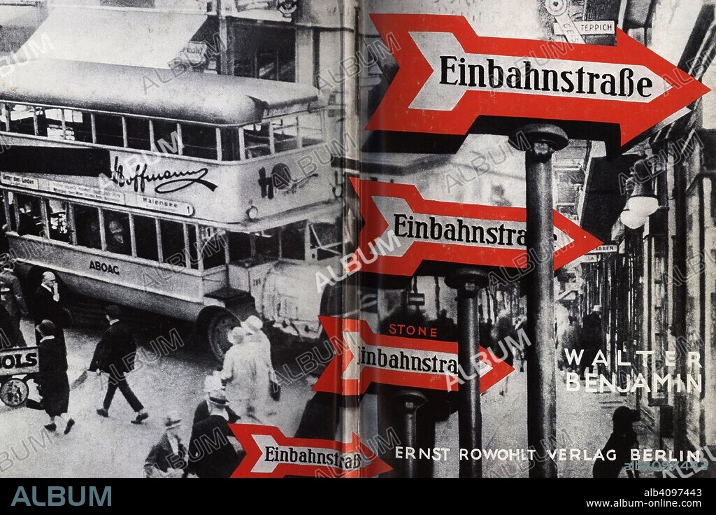SASHA STONE. Cover design for "Einbahnstraße (One-Way Street)" by Walter Benjamin.