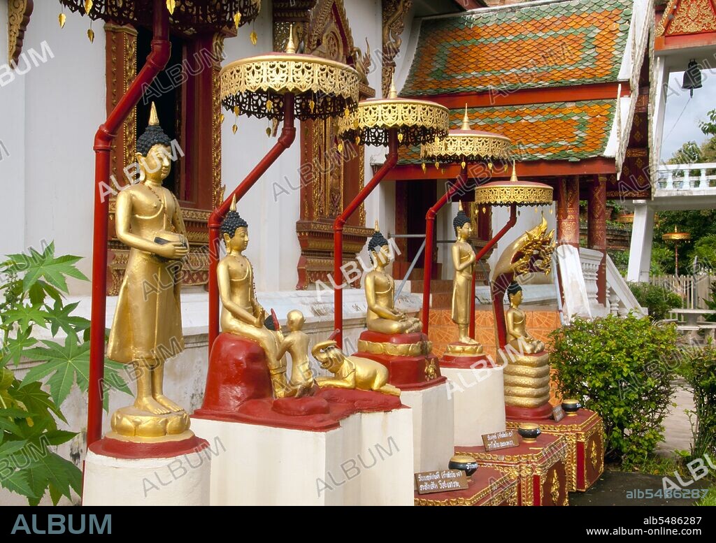 Wat Phuak Hong (??????????), the 'Temple of the Flight of Swans', is located in the southwest corner of Chiang Mai Old City. A typical small Lan Na temple, it is chiefly notable for the round stupa that stands to the west of the viharn. Built in the 16th century, the rounded structure has seven diminishing tiers encircled by a total of 52 niches for images of the Buddha,some of which survive today, though in a rather damaged condition. This unusual structure, one of only four round, stepped stupas in northern Thailand, is sometimes described as a pagoda, while some experts suggest it shows signs of influence from neighbouring Yunnan Province in China. An alternative explanation is that it is a round version of the square stepped stupas dating from the 12th century found in nearby Lamphun. King Mengrai founded the city of Chiang Mai (meaning 'new city') in 1296, and it succeeded Chiang Rai as capital of the Lanna kingdom. Chiang Mai sometimes written as 'Chiengmai' or 'Chiangmai', is the largest and most culturally significant city in northern Thailand.