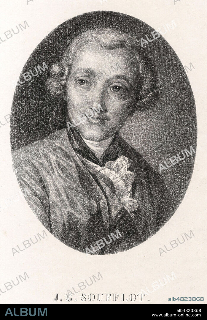 Portrait de Jacques-Germain SOUFFLOT (1714-1780). Lithographie de1830 d'apres VAN LOO. Credit : Collection Jonas/Kharbine-Tapabor.