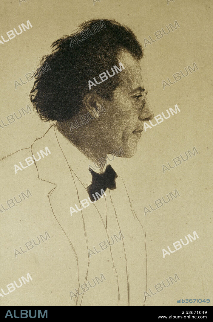 Gustav Mahler. Artist: Emil Orlik (Austro-Hungarian, Prague 1870-1932 Berlin). Dimensions: sheet: 18 5/16 x 12 1/4 in. (46.5 x 31.1 cm)
plate: 12 1/8 x 7 15/16 in. (30.8 x 20.2 cm). Date: 1903.