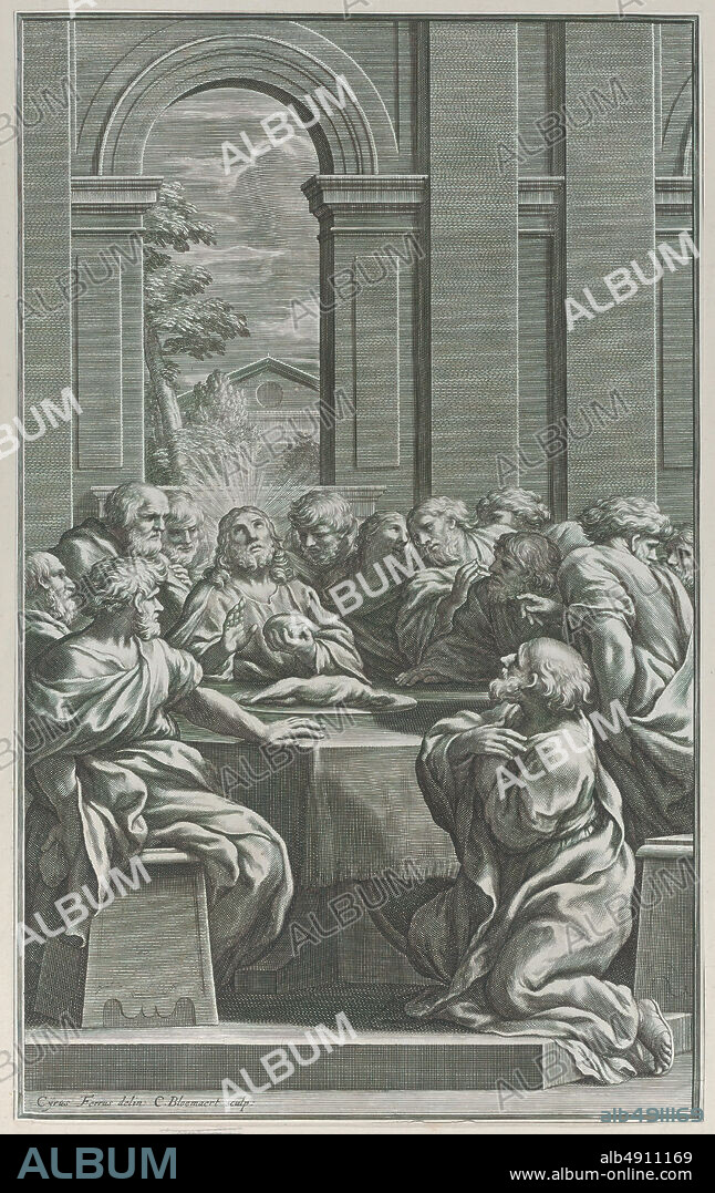 Cornelis Bloemaert The Last Supper the interior of a classical