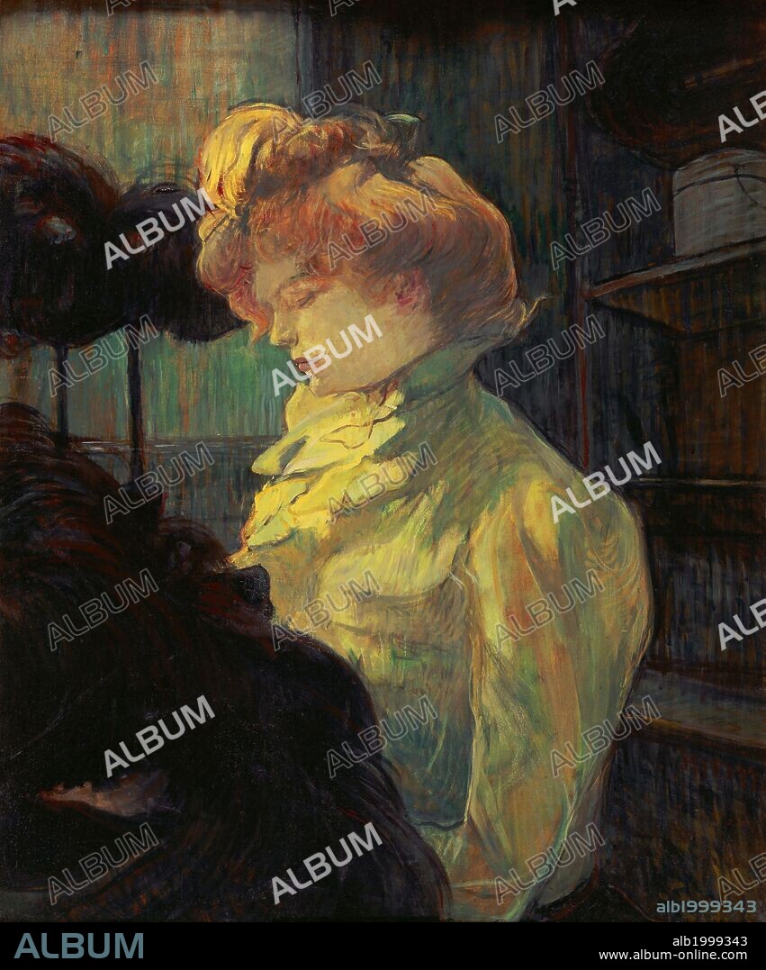 HENRI DE TOULOUSE LAUTREC. Henri de Toulouse-Lautrec / 'La Modiste', 1900, Oil on cardboard, 61 x 49.3 cm.