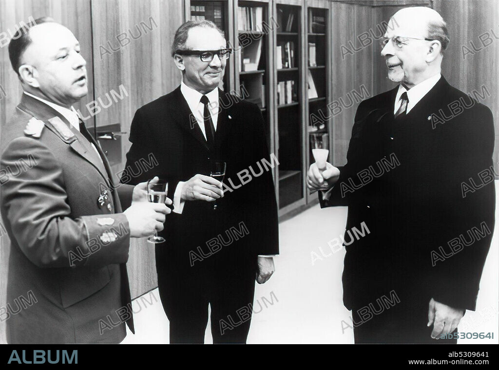 Erich Mielke, Erich Honecker y Walter Ulbricht.