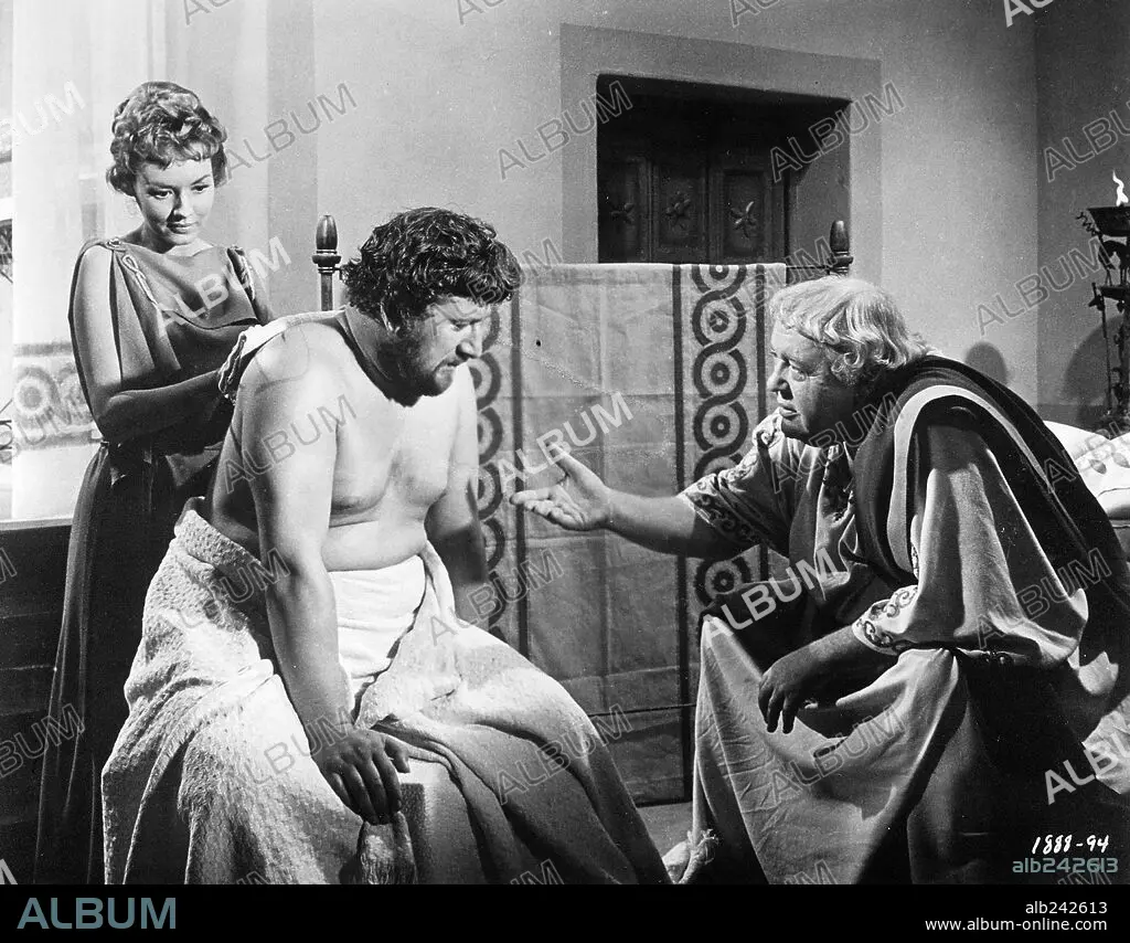 CHARLES LAUGHTON and PETER USTINOV in SPARTACUS 