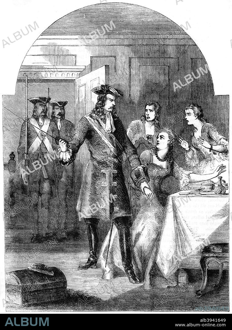 The arrest of Princess Clementina (1702-1735), 18th century (19th century). Princess Clementina (aka Clementina Sobieski) was a Polish princess and the wife of James Edward Stuart, the Old Pretender. From Cassell's Illustrated History of England, volume IV, published by Cassell, Petter, Galpin and Co. (London, Paris and New York, 19th century).