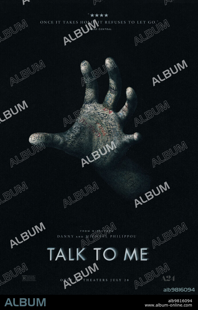 Poster of TALK TO ME, 2022, directed by DANNY PHILIPPOU and MICHAEL PHILIPPOU. Copyright CAUSEWAY FILMS.