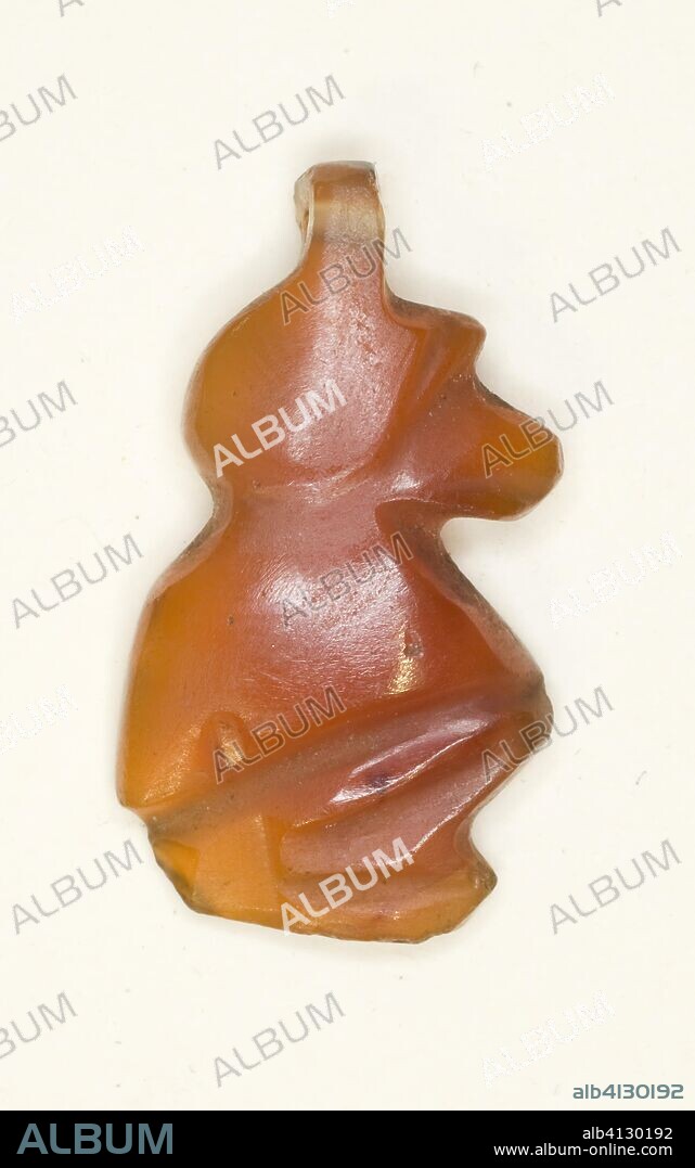 ANCIENT EGYPTIAN. Amulet of a Sitting Baboon. Egyptian. Date: 1700 BC. Dimensions: 2.2 × 1.3 × 0.5 cm (7/8 × 1/2 × 3/16 in.). Carnelian. Origin: Egypt.