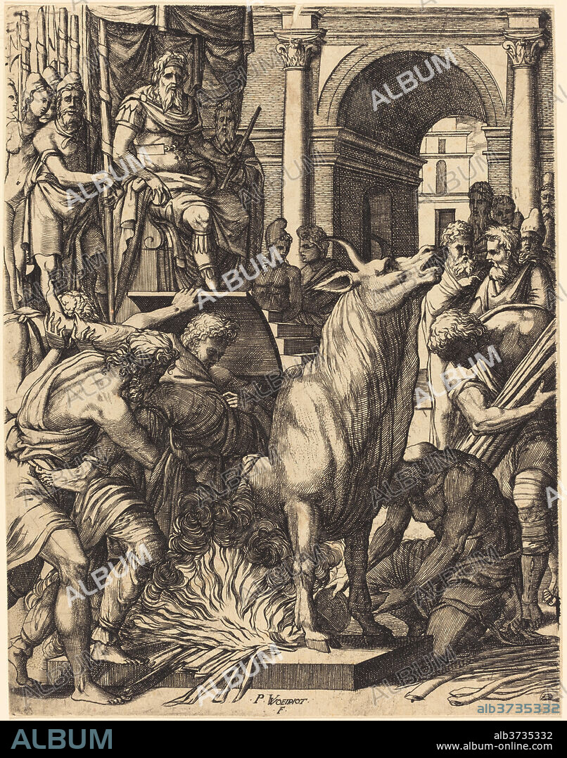 PIERRE WOEIRIOT. The Brazen Bull of Phalarus. Medium: engraving.