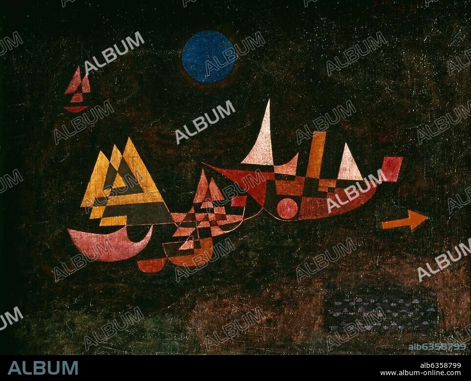 PAUL KLEE. Klee, Paul, 1879-1940, Swiss-German artist. "Abfahrt der Schiffe" (Ships setting sail), 1927. Oil on canvas, 51 × 65.5 cm. Berlin, SMB, Nationalgalerie.