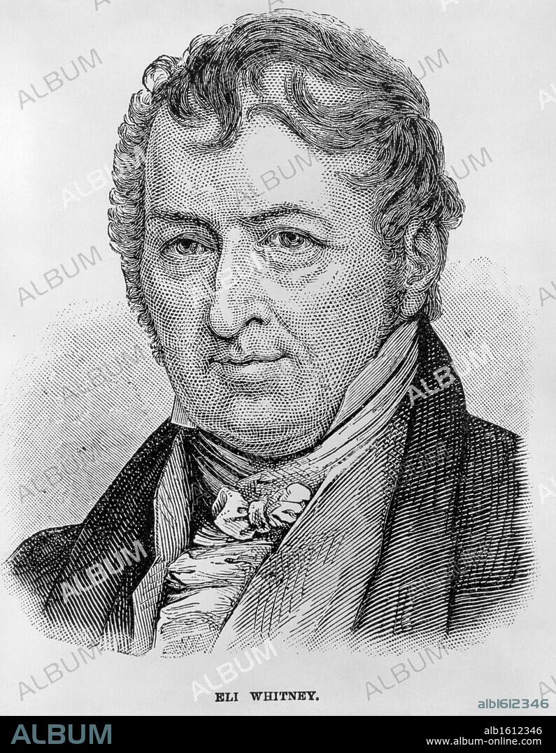 AMERICAN HISTORY. Eli Whitney (1765-1825)   Inventor of the Cotton Gin   Illustration.