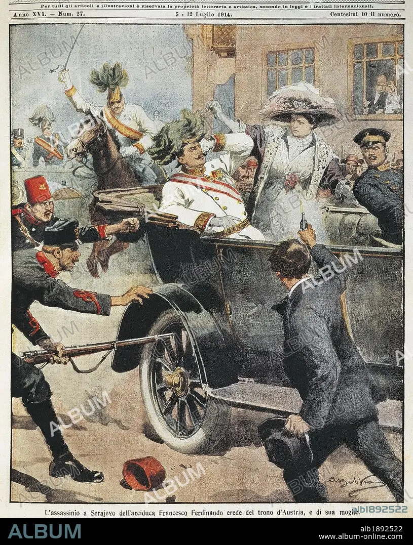 Sarajevo Assassination of Archduke Franz Ferdinand heir to the