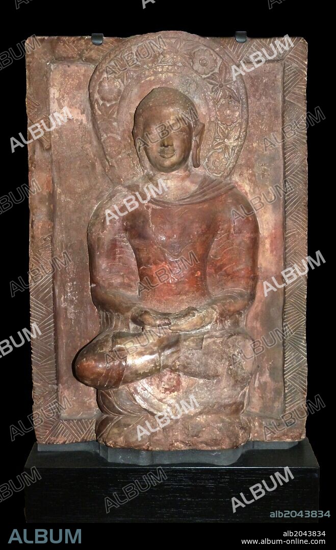 Buddha from a Stupa (400-600) Gupta period. Terracotta. Buddhists build stupas or mounds to enclose relics of the Buddha and later teachers.