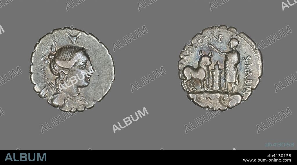 ANCIENT ROMAN. Denarius Serratus (Coin) Depicting the Goddess Diana. Roman. Date: 81 BC. Dimensions: Diam. 1.9 cm; 3.93 g. Silver. Origin: Roman Empire.