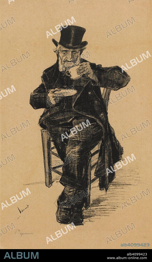 VINCENT VAN GOGH. Old Man Drinking Coffee. Date: November 1882, The Hague. Dimensions: 42.8 cm x 27.0 cm, 80 cm x 65 cm.