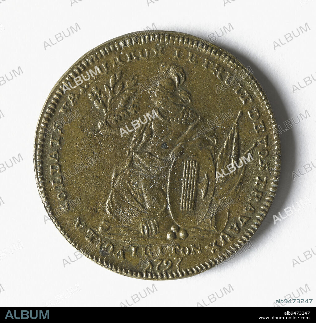Treaty of Campo Formio, October 17, 1797, Anonymous, Engraver in medals, Array, Numismatics, Token (numismatics), Brass, Dimensions - Work: Diameter: 3.1 cm, Weight (type dimension): 13.24 g.