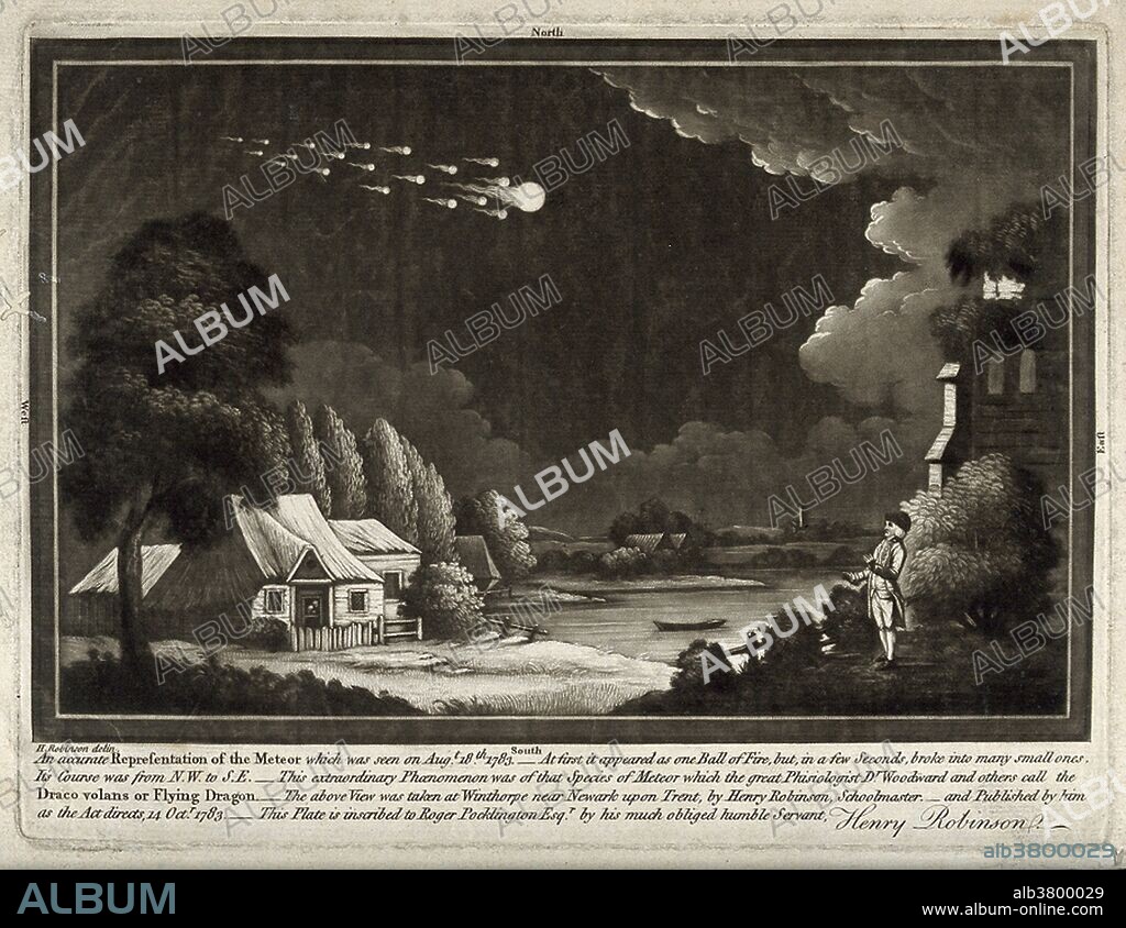 A meteor shower in the night sky. Mezzotint, August 18, 1783. As astronomers began to explore the physical nature of comets, they found that meteors came from dust left by comets. A meteor shower is a celestial event in which a number of meteors are observed to radiate, or originate, from one point in the night sky. These meteors are caused by streams of cosmic debris called meteoroids entering Earth's atmosphere at extremely high speeds on parallel trajectories. Most meteors are smaller than a grain of sand, so almost all of them disintegrate and never hit the Earth's surface.