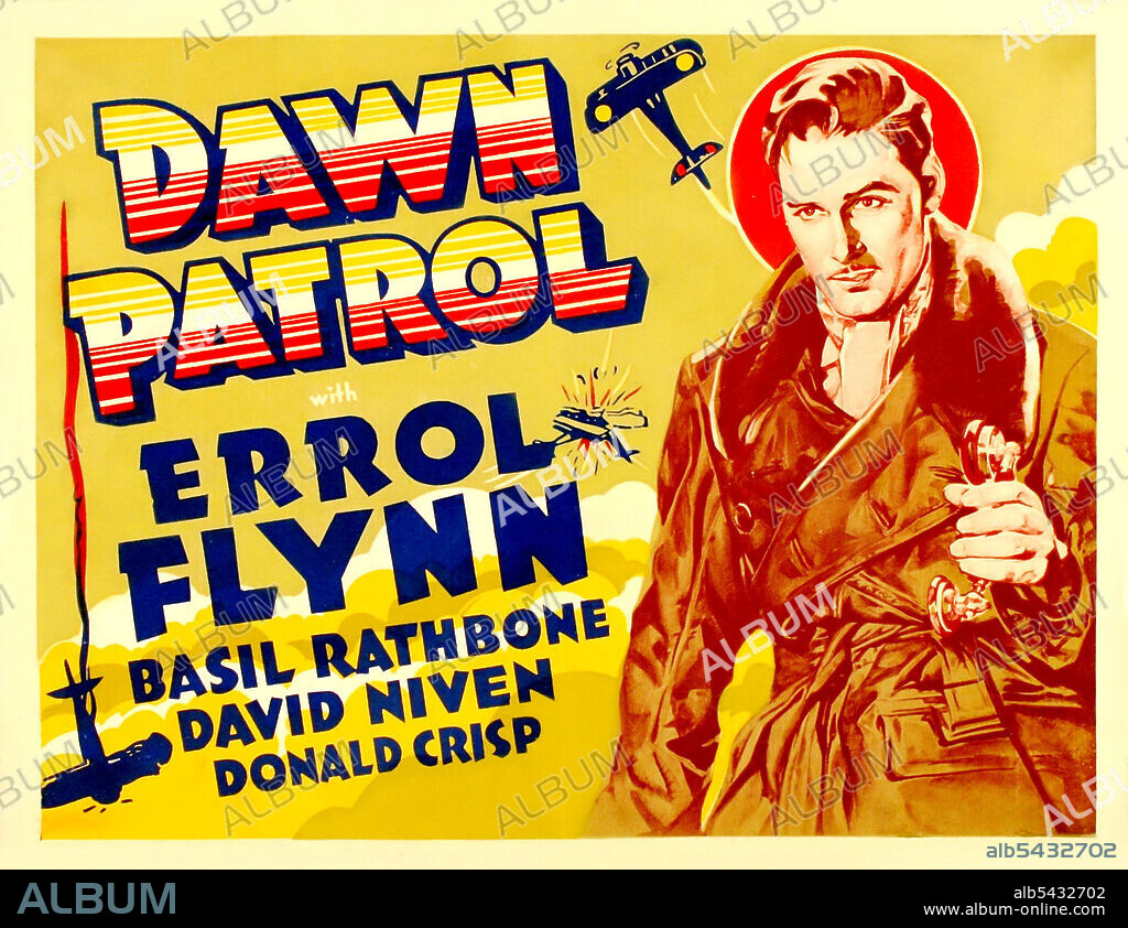 ERROL FLYNN in THE DAWN PATROL, 1938, directed by EDMUND GOULDING. Copyright WARNER BROTHERS.