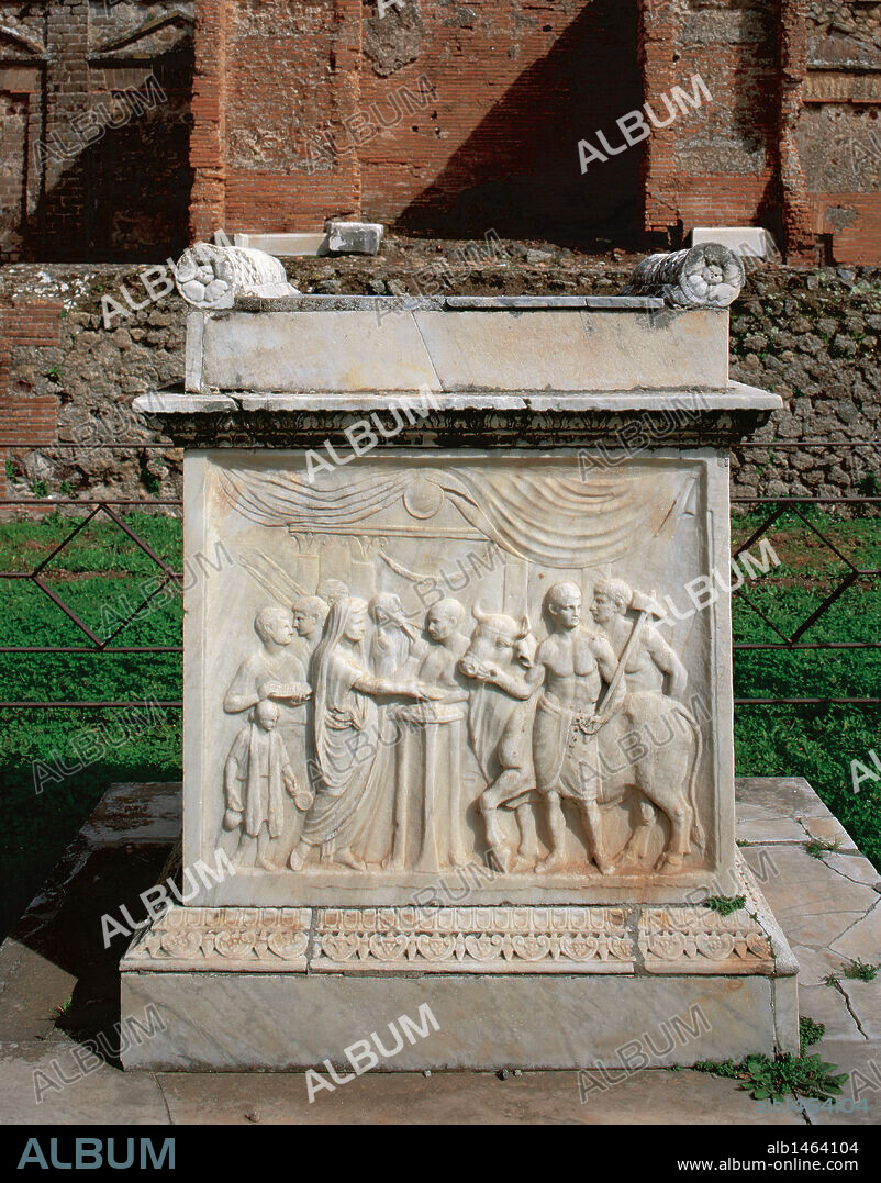 Altar relief. ''Sacrifice to the Genius Augusti, Altar of Vespasian.