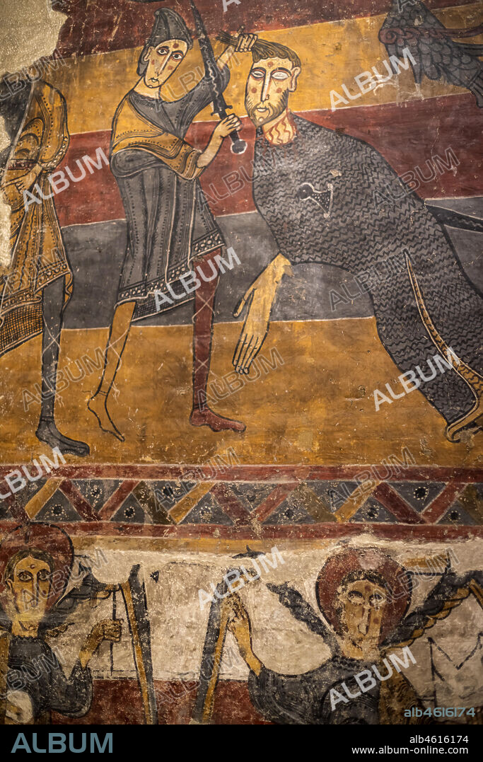 Romanesque art in the National Art Museum of Catalonia,Barcrelona,paintings of Santa Maria in Taüll (1123 AC).Boí valley.