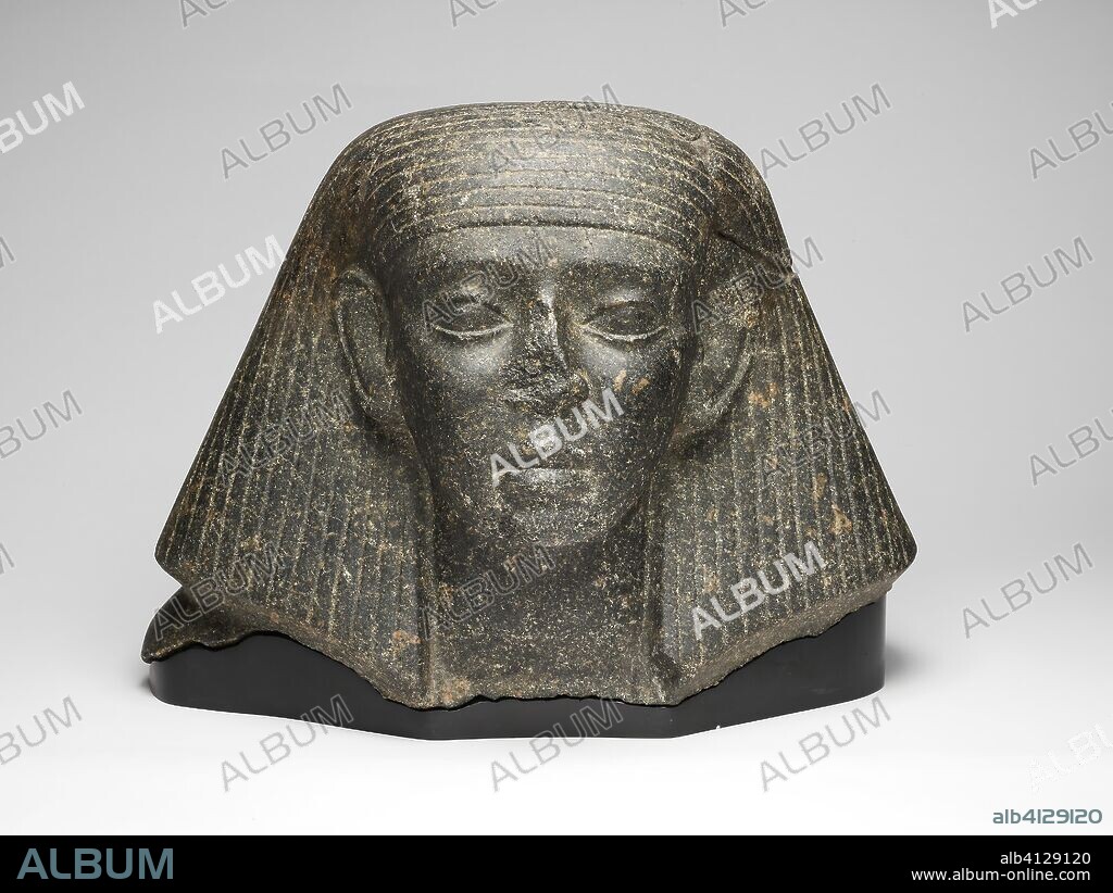 ANCIENT EGYPTIAN. Head of an Official. Egyptian. Date: 1773 BC-1650 BC.  Dimensions: 33.8 × 46.3 × 26 cm (13 3/4 × 18 1/4 × 10 1/4 in.). Granite.  Origin: Egypt. - Album alb4129120