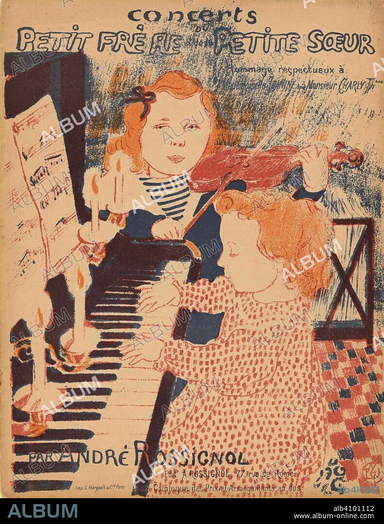 MAURICE DENIS. Sheet music Mazurka sentimentale by André Rossignol, from  the series Concerts du petit frère et de la petite soeur. Dimensions: 34.9  cm x 27.2 cm. - Album alb4101112