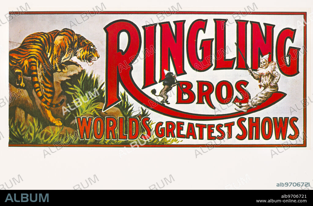 Ringling Bros, World's Greatest Greatest Shows, Circus Poster, Lithograph, early 1900's.