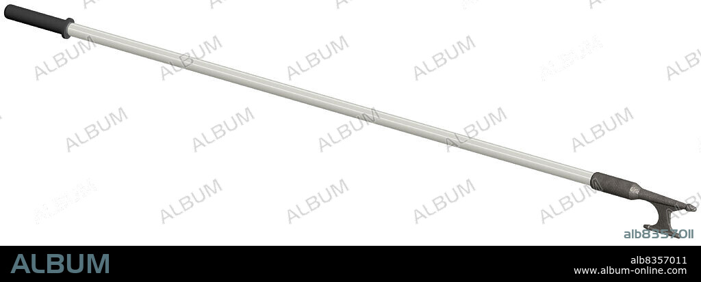 Usually telescopic pole with a tip and. a hook; it is used to