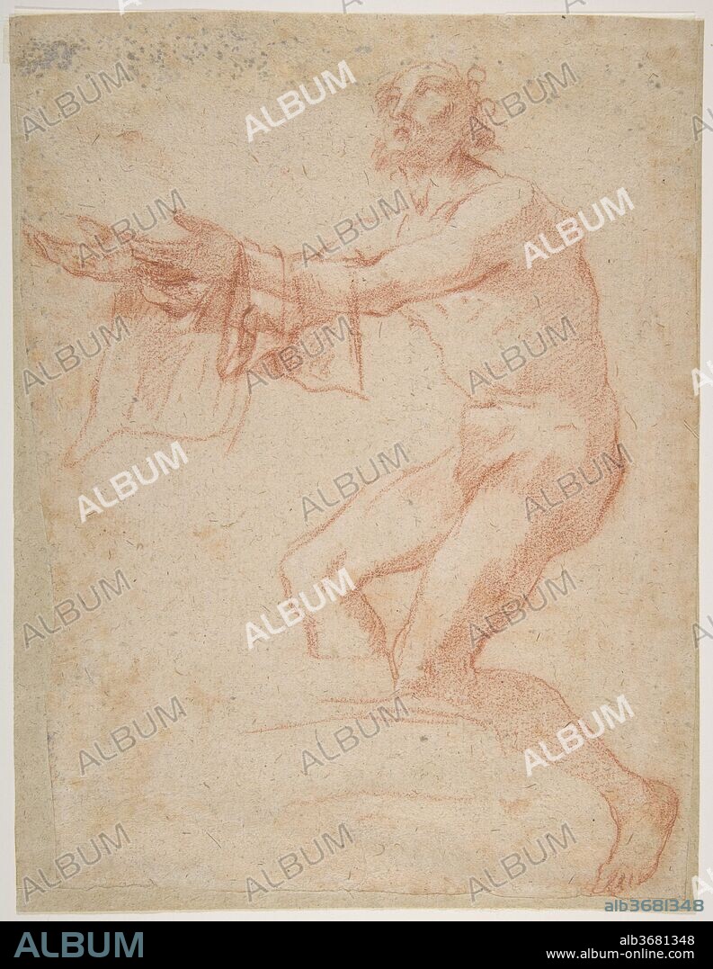 SALVATOR ROSA. Study for a Raising of Lazarus (recto); half length study of  bearded nude male figure, and a man and woman with donkey (verso) - Album  alb3681348