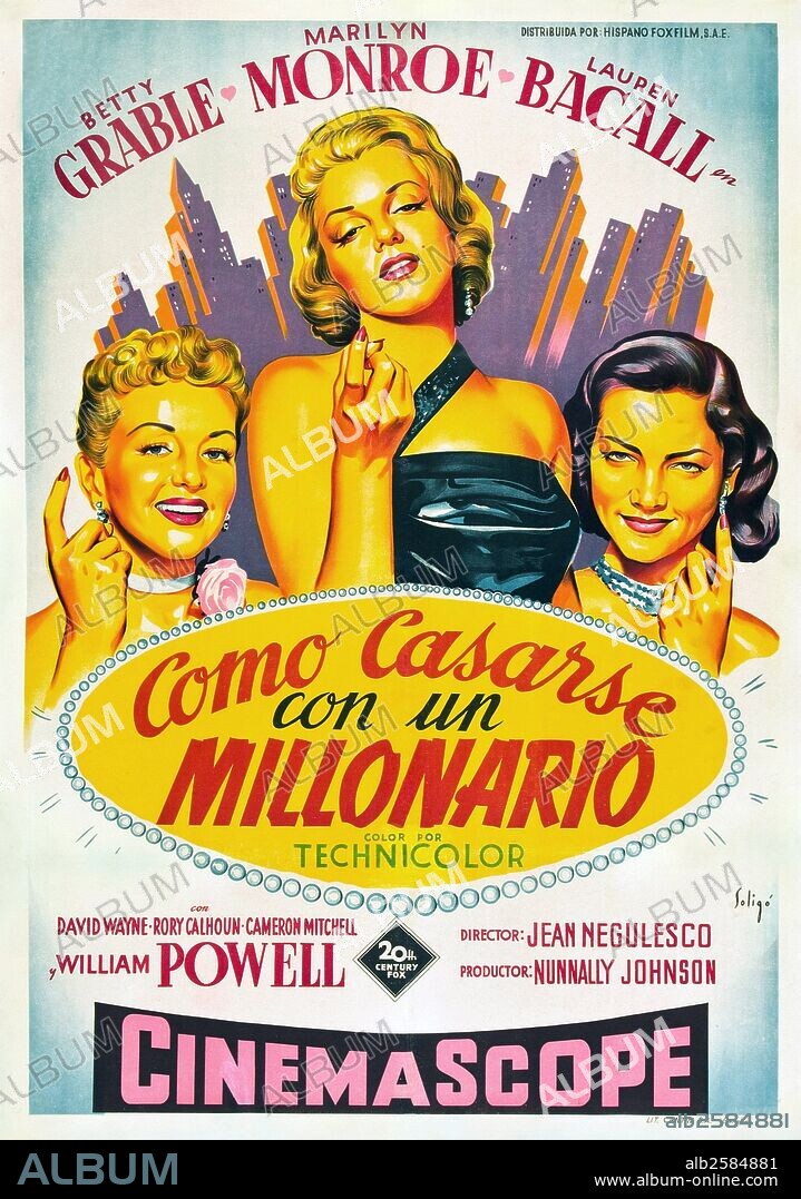 Poster of HOW TO MARRY A MILLIONAIRE, 1953, directed by JEAN NEGULESCO. Copyright 20TH CENTURY FOX.