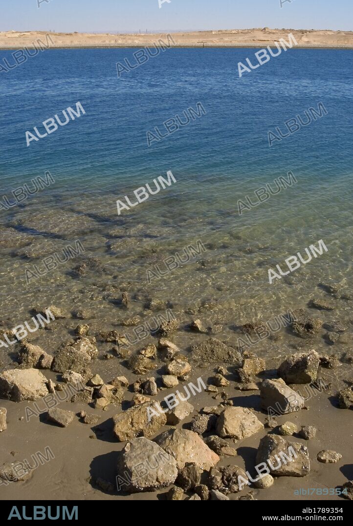 Egypt. Suez Canal. Artificial sea-level waterway that connects the Mediterranean Sea to the Red Sea. 120.11 miles lenght. Built between 1859 and 1869 by Suez Canal Company, which concession was obtained by the French diplomat Ferdnand de Lesseps (1805-1894).