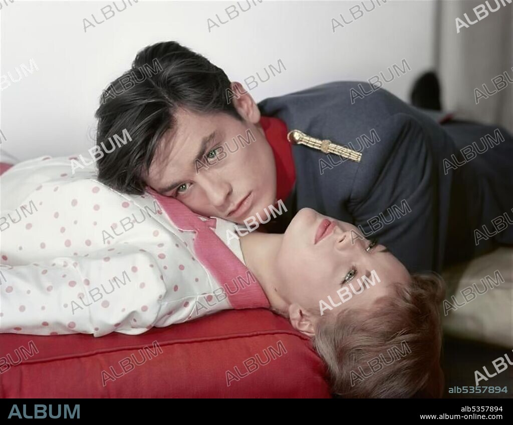 ALAIN DELON and ROMY SCHNEIDER in CHRISTINE, 1958, directed by PIERRE GASPARD-HUIT. Copyright SPEVA FILMS.