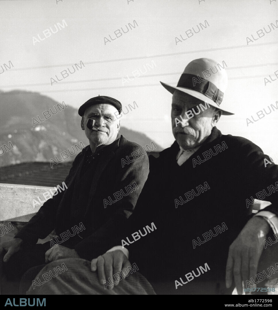 Old men in a retirement home. Close up of two old men in a retirement home. Camogli (Genova).